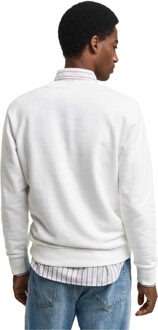 Gant Heren Sweatshirt met Tonaal Logo Crew Neck (Crème) - maat L
