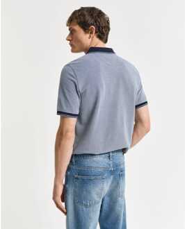 Gant Herenpolo Gant 4-kleuren Oxford Piqué in Navy - maat 3XL