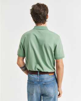 Gant Herenpolo Gant Contrast Piqué in Groen - maat XL