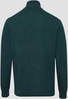 Gant herentrui met halve rits van lamswolmix in groen - maat 2XL