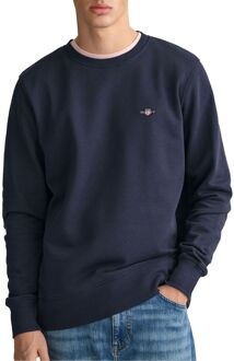 Gant Klassieke Crew Neck Sweatshirt Gant , Blue , Heren - 2Xl,Xl,L,M,S