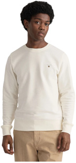 Gant Klassieke Katoenen Logo Sweater Gant , Beige , Heren - 2Xl,L,M