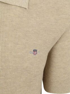 Gant Knitted Poloshirt Beige - 3XL,L,M,XL,XXL