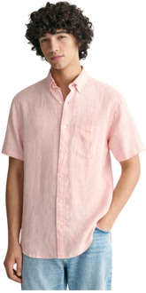 Gant Korte mouw overhemd 3240106 Gant , Pink , Heren - Xl,L,M,3Xl