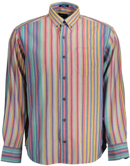 Gant Lichtblauw Katoenen Overhemd met Contrasterende Details Gant , Multicolor , Heren - M,S