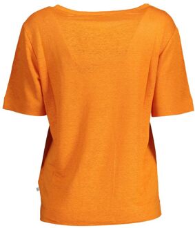 Gant Linnen Korte Mouwen Ontspannen Pasvorm T-shirt Oranje - S