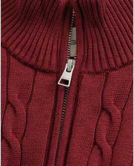 Gant Men's Gant Cotton Cable Half Zip Fleece in Red Rood - M