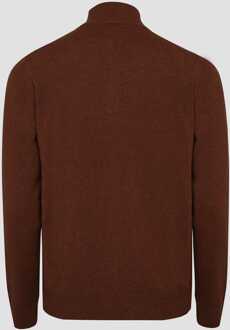 Gant Men's Gant Superfine Lambswool Half Zip Fleece in Brown - maat Bruin