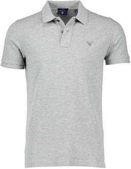 Gant Original Pique Rugger Poloshirt - Mannen - grijs