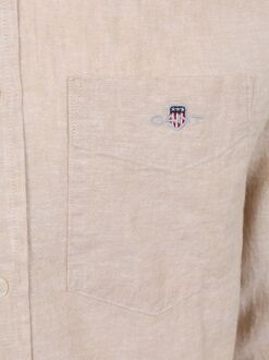 Gant Overhemd Cotton Linen Beige - 3XL,L,M,XL,XXL