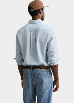 Gant Overhemd heren overoverhemd van linnenmix 3250082/450 - maat XXL Blauw