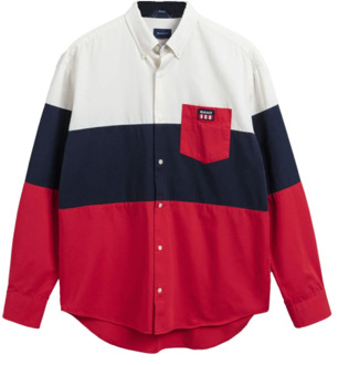 Gant Overhemd met relaxte pasvorm en geblokkeerde panelen Gant , Red , Heren - L,S