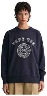 Gant Oversize American Sportswear Sweatshirt Gant , Blue , Dames - M,S,Xs