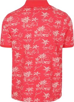 Gant Poloshirt Palm Print Watermelon Roze - L,M,XL