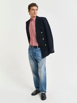 Gant Poplin Banker Overhemd Streep Rood - M