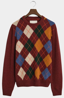 Gant Pullover argyle c-neck 8060102/621 Rood - M