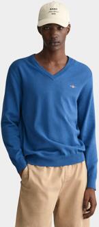 Gant Pullover classic cotton v-neck 8030562/407 Blauw - L