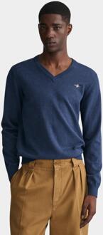 Gant Pullover classic cotton v-neck 8030562/902 Blauw - 4XL
