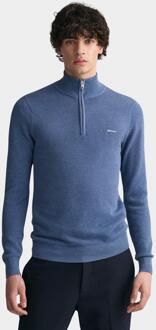 Gant Pullover cotton pique halfzip 8040523/906 Blauw - L