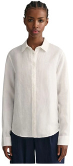 Gant Reguliere Linnen Chambray Overhemd Gant , White , Dames - 2Xl,Xl,L,M,S,Xs,3Xl