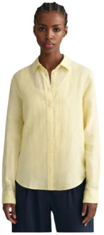 Gant Reguliere Linnen Chambray Overhemd Gant , Yellow , Dames - Xl,L,S