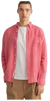 Gant Reguliere Linnen Overhemd Gant , Pink , Heren - L,4Xl
