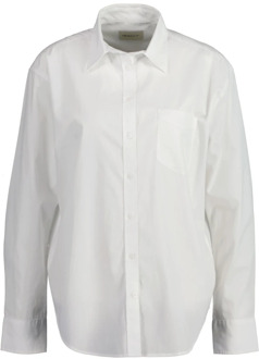 Gant Relaxed Fit Poplin Overhemd Gant , White , Dames - M,S,Xs,2Xs