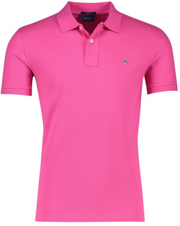 Gant Roze Poloshirt Korte Mouw Gant , Pink , Heren - L,M