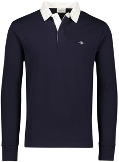 Gant Rugger Shield Polo Navy Blauw - XL,XXL