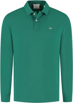 Gant Shield Piqué Rugger Longsleeve Polo Heren - M