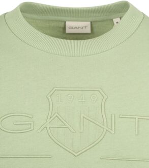 Gant Sweater Embossed Logo Lichtgroen - L,M,XL,XXL