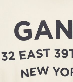 Gant T-shirt Graphic Logo Ecru Off-White - L,XL
