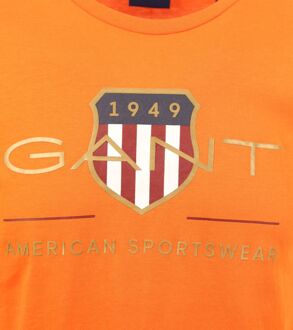 Gant T-shirt Shield Logo Oranje - M