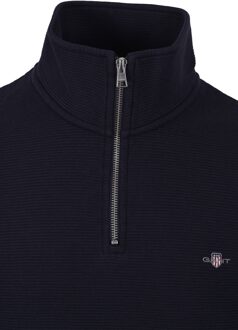 Gant Textuur Half Zip Breiwerkmiddagblauw Navy - M
