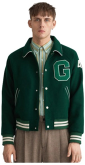 Gant Tijdloze Amerikaanse baseball blouson Gant , Green , Heren - 2Xl,Xl