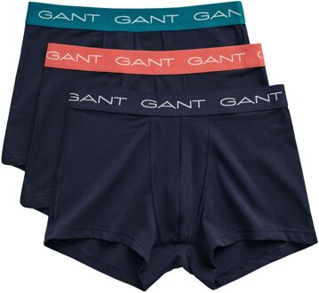 Gant Trunk Boxershorts Heren (3-pack) navy - oranje - blauw - 3XL