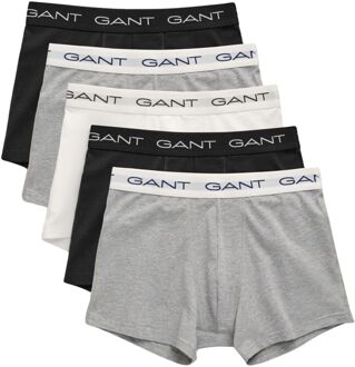 Gant Trunk Boxershorts Heren (5-pack) lichtgrijs - zwart - wit - 3XL