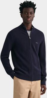 Gant Vest cotton pique zip cardigan 8040524/433 Blauw - M