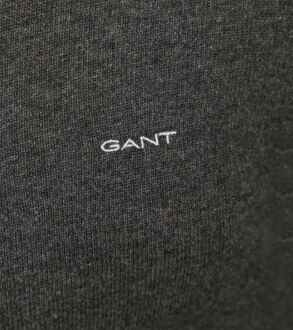 Gant Vest Lamswol Antraciet Grijs - 3XL