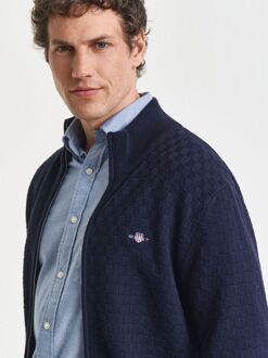 Gant Vest Texture Donkerblauw - 3XL,XL