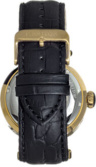 Ganzi semi-skelet lederen band horloge Goud - One Size