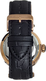 Ganzi semi-skelet lederen band horloge Roségoud - One Size