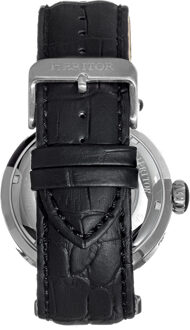 Ganzi semi-skelet lederen band horloge Zilver - One Size