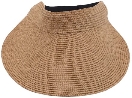 Gaoke Lente Zomer Vizieren Cap Opvouwbare Wide Grote Rand Zonnehoed Strand Hoeden Voor Vrouwen Strooien Hoed chapeau khaki