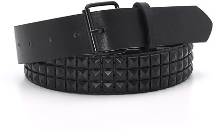 Gaoke Piramide Mode Klinknagel Riem Mannen & Vrouwen Bezaaid Riem Punk Rock Met Pin Gesp Zwart 01zwart belt