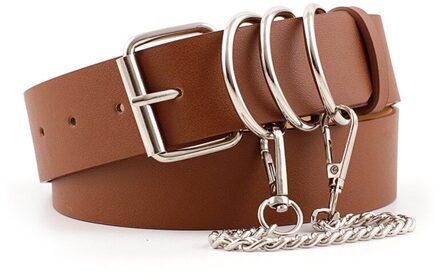 Gaoke Piramide Mode Klinknagel Riem Mannen & Vrouwen Bezaaid Riem Punk Rock Met Pin Gesp Zwart 03kameel