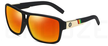 Gaooze Gepolariseerde Zonnebril Voor Mannen Anti-Glare Vierkante Glazen Voor Rijden Zonnebril Vintage Zonnebril Mannen Gepolariseerde LXD139 zwart oranje / PC