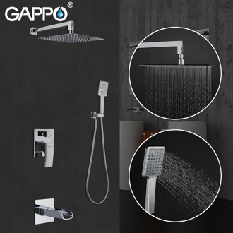 GAPPO in-Wall bathroom shower faucet set rainfall shower mixer taps chrome bathtub faucet tap waterfall shower head shower bath