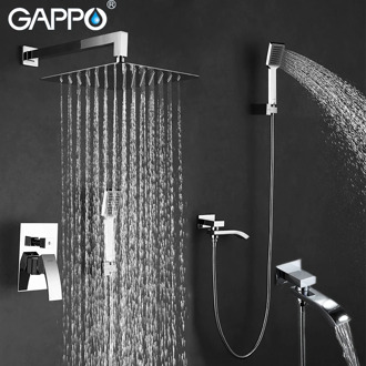 GAPPO in-Wall bathroom shower faucet set rainfall shower mixer taps chrome bathtub faucet tap waterfall shower head shower bath