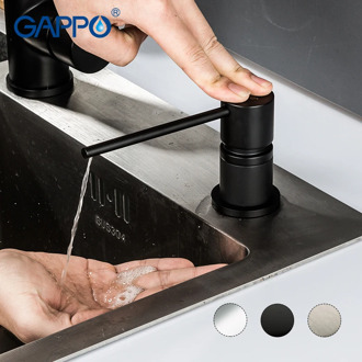 GAPPO Liquid Soap Dispenser 300ML Brass Kitchen Soap Dispensers 300ML Round Built in Counter top Dispenser